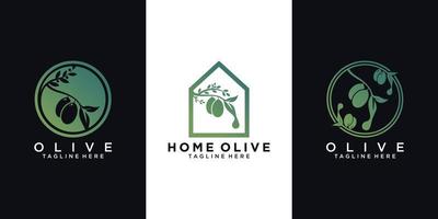 Olive logo design simple concept Premium Vector