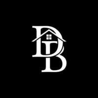 logo icon letter DB house monogram stock vector