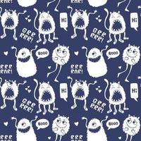 Monsters seamless pattern. vector