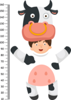 Meter wall with cow costume illustration png