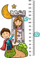 Meter wall with fairytale.The princess with the long hair illustration png