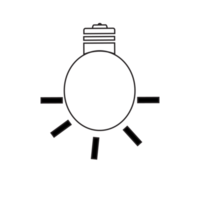 Illustration of a lamp icon, isolated on a transparent background. Signs of ideas, solutions, thinking concepts. png