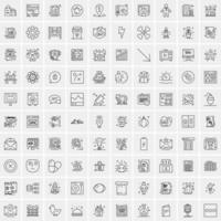 100 iconos de negocios para web y material impreso vector