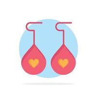 Earing Love Heart Abstract Circle Background Flat color Icon vector