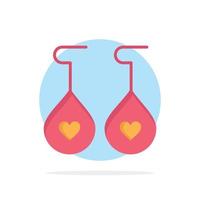 Earing Love Heart Abstract Circle Background Flat color Icon vector