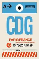 Airport Airline Luggage Bag Baggage Tags Tickets Paris vector