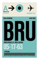 Airport Airline Luggage Bag Baggage Tags Tickets Brussels vector