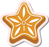 Cute cartoon Christmas ginger bread star png