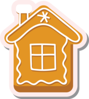 Cute cartoon Christmas ginger bread house png