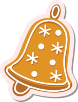 Cute cartoon Christmas ginger bread bell png