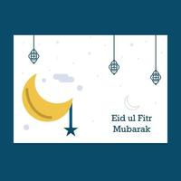 Eid Mubarak greeting Card Illustration vector