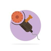 Saw Circular Saw Power Tool Blade Abstract Circle Background Flat color Icon vector