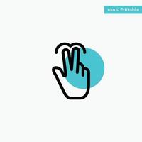 Gestures Hand Mobile Touch Tab turquoise highlight circle point Vector icon