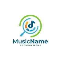 Music Find Logo Vector Icon Illustration. Find Music logo design template