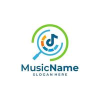 Music Find Logo Vector Icon Illustration. Find Music logo design template