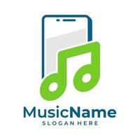 Music Phone Logo Vector Icon Illustration. Phone Music logo design template