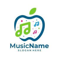 Apple Music Logo Vector. Music Apple logo design template vector