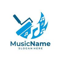 vector del logotipo de la música de pintura. plantilla de diseño de logotipo de pintura musical