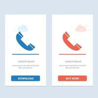 Call Contact Phone Telephone  Blue and Red Download and Buy Now web Widget Card Template vector