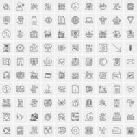 100 iconos de negocios para web y material impreso vector