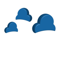 blue 3d cloud cartoon png