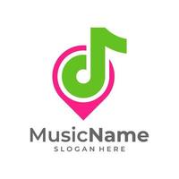 Music Point Logo Vector Icon Illustration. Point Music logo design template