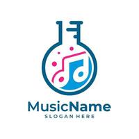 Music Lab Logo Vector Icon Illustration. Lab Music logo design template