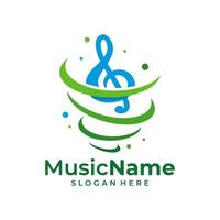 Tornado Music Logo Vector. Music Tornado logo design template vector