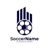 City Soccer logo template, Football City logo design vector