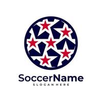 Star Soccer logo template, Football Star logo design vector