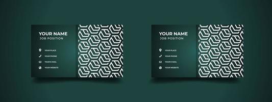 Luxury business card design with dark background and elegant pattern vector