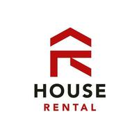 Letter R House Rent Logo Design Inspiration vector