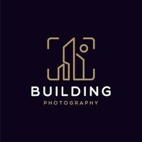 diseño de logotipo de fotografía de edificio simple vector