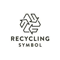 Recycling Symbol Icon Logo Template. Recycled Arrows Design Illustration. Corporate Brand Identity vector