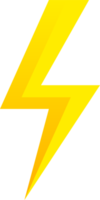 kreative illustration des donner- und bolzenbeleuchtungsblitzsymbols. Donner und elektrische Energie Blitzsymbol in gelber Farbe. png