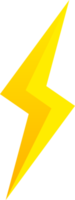 illustration créative de l'icône de flash d'éclairage de tonnerre et de boulon. tonnerre et icône de coup de foudre électrique de couleur jaune. png
