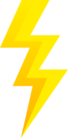 ilustração criativa do ícone de flash de iluminação de trovão e parafuso. trovão e ícone de trovão de energia elétrica na cor amarela. png