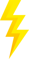 illustration créative de l'icône de flash d'éclairage de tonnerre et de boulon. tonnerre et icône de coup de foudre électrique de couleur jaune. png