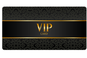 Black VIP card with gold inlay and pattern png