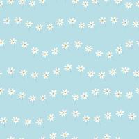 Seamless vector pattern with simple chamomile flowers