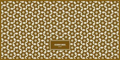 modern pattern of unique hexagon flowers vector