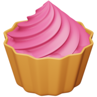 Cup cake 3d rendering isometric icon. png