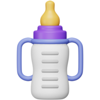 Baby bottle 3d rendering isometric icon. png