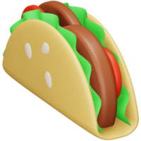 Taco 3D-Rendering isometrisches Symbol. png