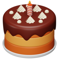 icono isométrico de renderizado 3d de pastel de cumpleaños. png