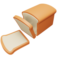 Bread 3d rendering isometric icon. png