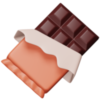 Icono isométrico de renderizado 3d de barra de chocolate. png