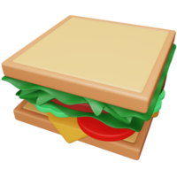 sándwich 3d renderizado icono isométrico.