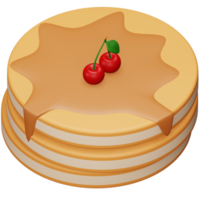 Pancake 3d rendering isometric icon. png