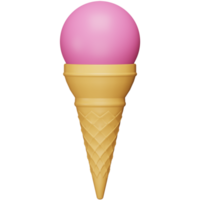 Ice cream cone 3d rendering isometric icon. png